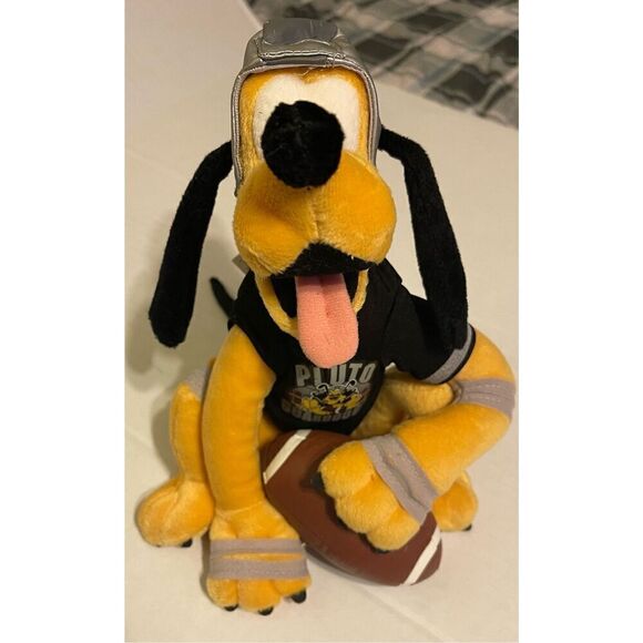 Disney Mickey Mouse 10 inch Pluto K9 Guard Dog  Mickey Mouse dog plush football - Picture 1 of 5